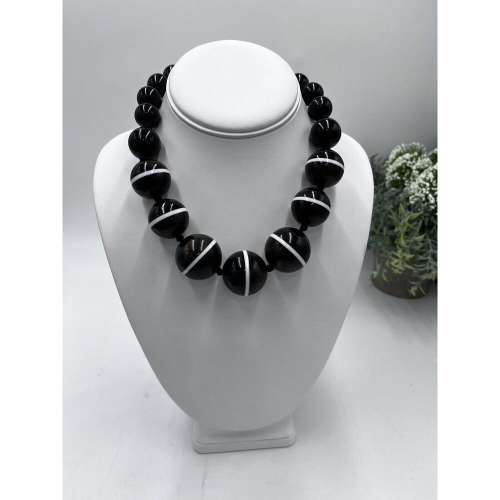 Kate‎ Spade "In A Flash" Lg Beaded Balls Bib Necklace Black Brown Baubles Rare